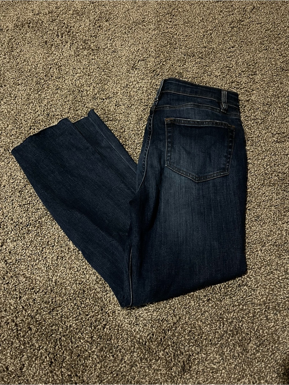 FRAME Women’s Denim Le Crop Mini Boot Jeans Size 27 Dark Wash Raw Hem Cropped